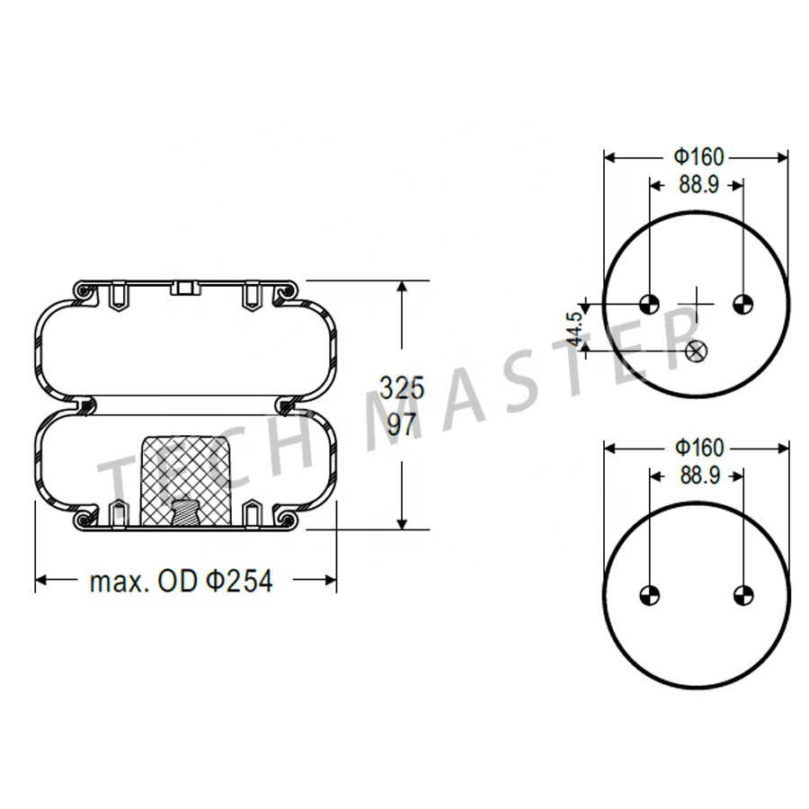 OEM W01-358-6947 двойной запутанные промышленный пневматической рессоры для грузовика воздуха Firestone сильфоны Весна
