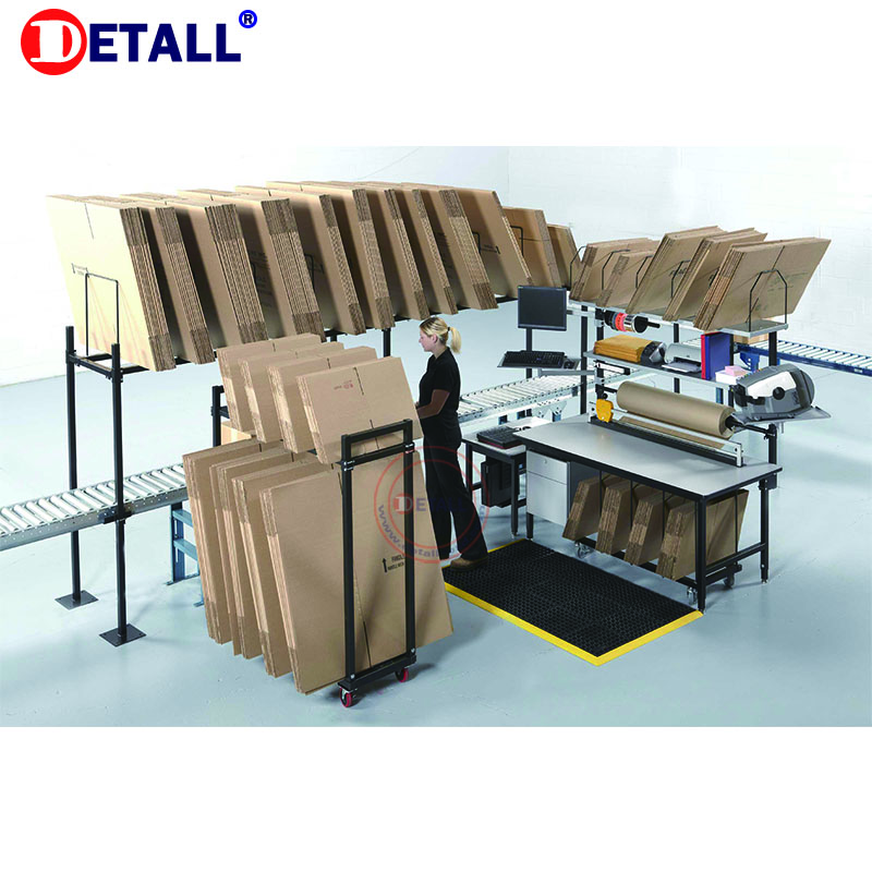 Detall-упаковочный стол с бумажным резаком и шаровой передачей