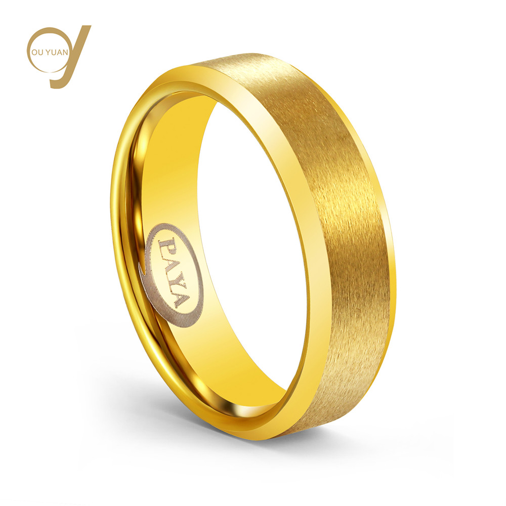 6 мм, Классические мужские наручные часы, свадебное кольцо, 18K, позолота, золото, обручальные кольца, кольца для мужчин