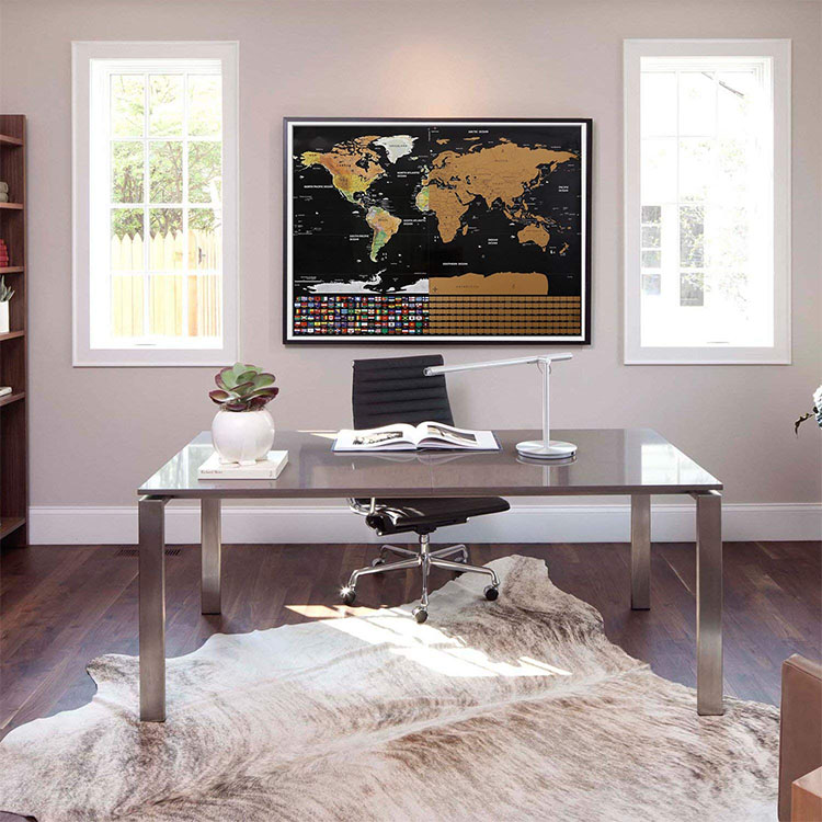 High quality travel deluxe scratch off world map poster