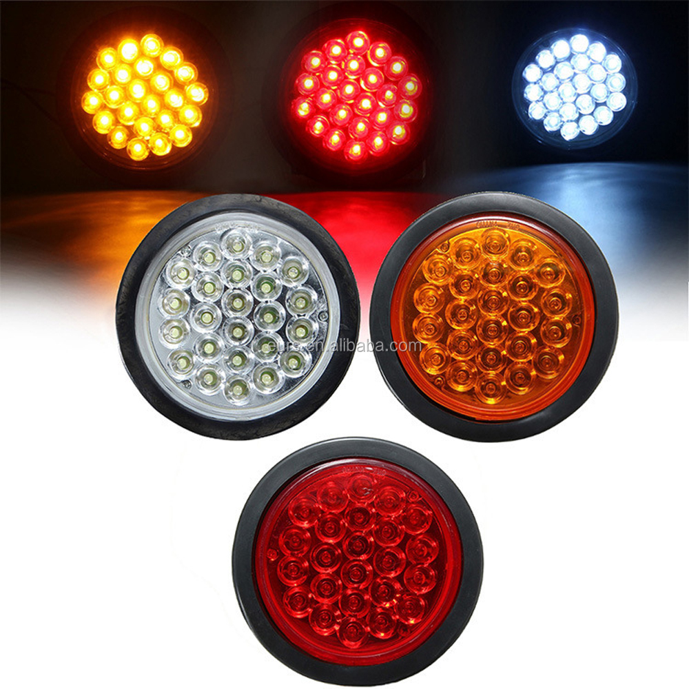 Светодиодные задние фары для грузовиков EURS super Bright, красный, белый, желтый, 3,4 А, Вт, 12 В, 24 светодиода