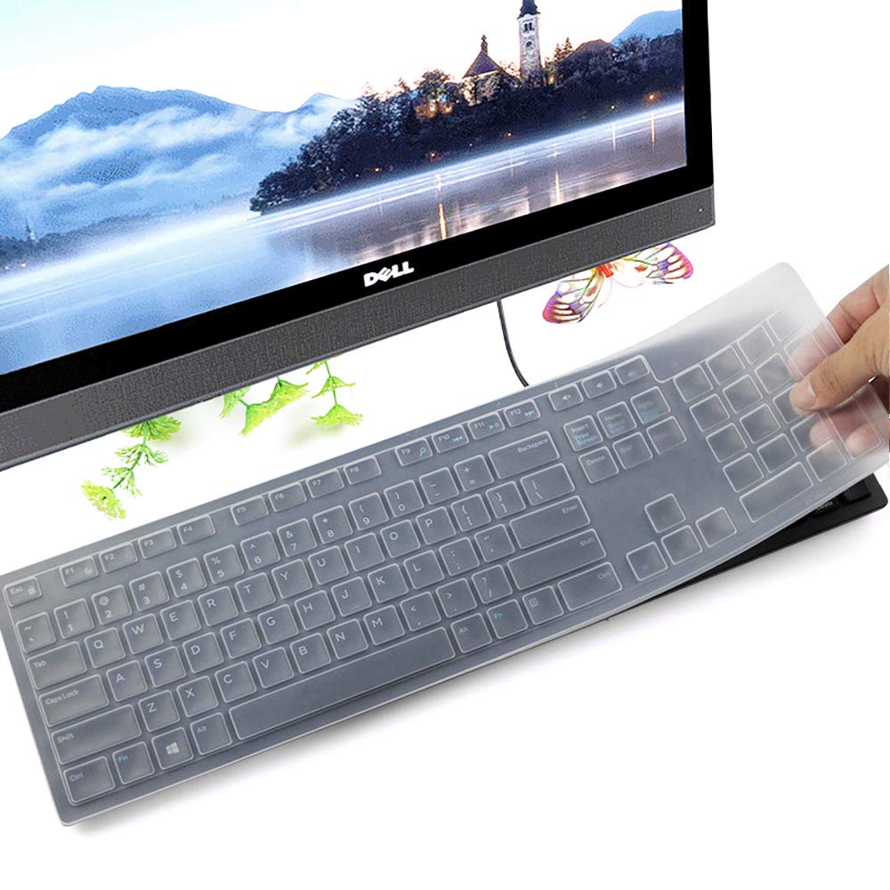 Прозрачный Силиконовый протектор клавиатуры для Dell KM636 беспроводная клавиатура Dell KB216 Проводная клавиатура