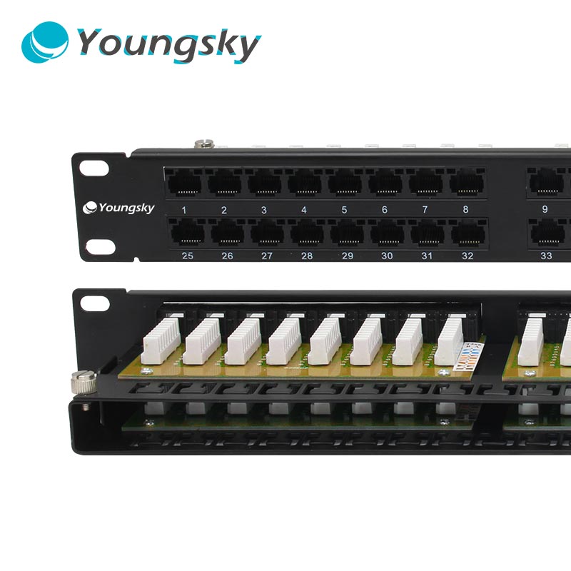 2U патч панель стойки 48 портов с Cat5e Cat6 Cat6a RJ45 Keystone Jack