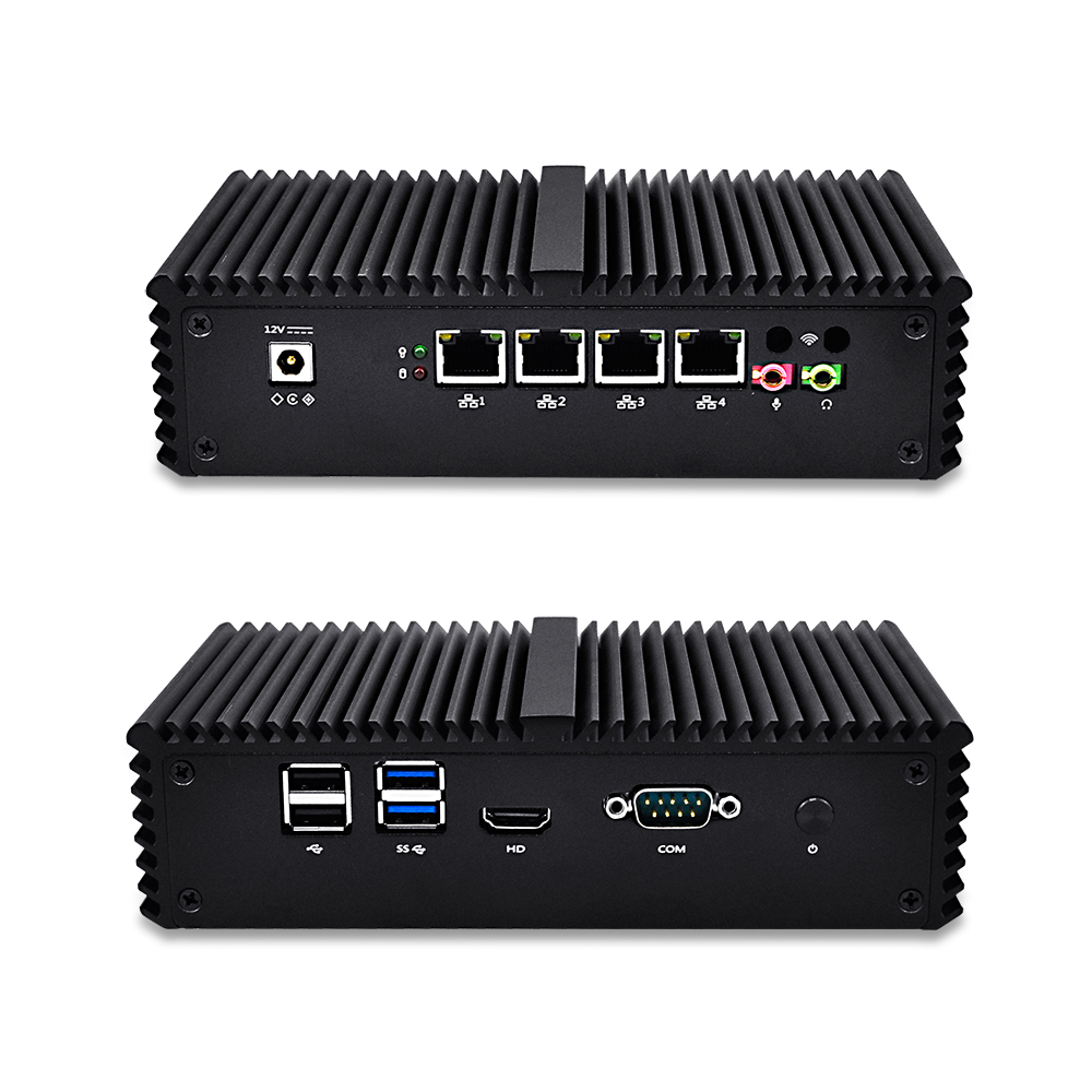 Qotom Q355G4-S05 Core i5-5200U Barebone Mini PC с AES-NI 4 Gigabit NIC компьютер