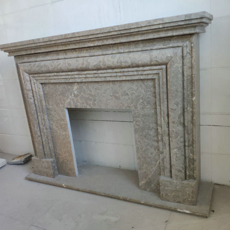 High Quality Polished Brown Marble Stone Fireplace