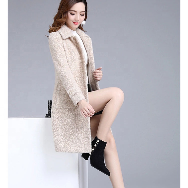 Pretty steps Высокое качество корейские овчины однотонное Женское пальто