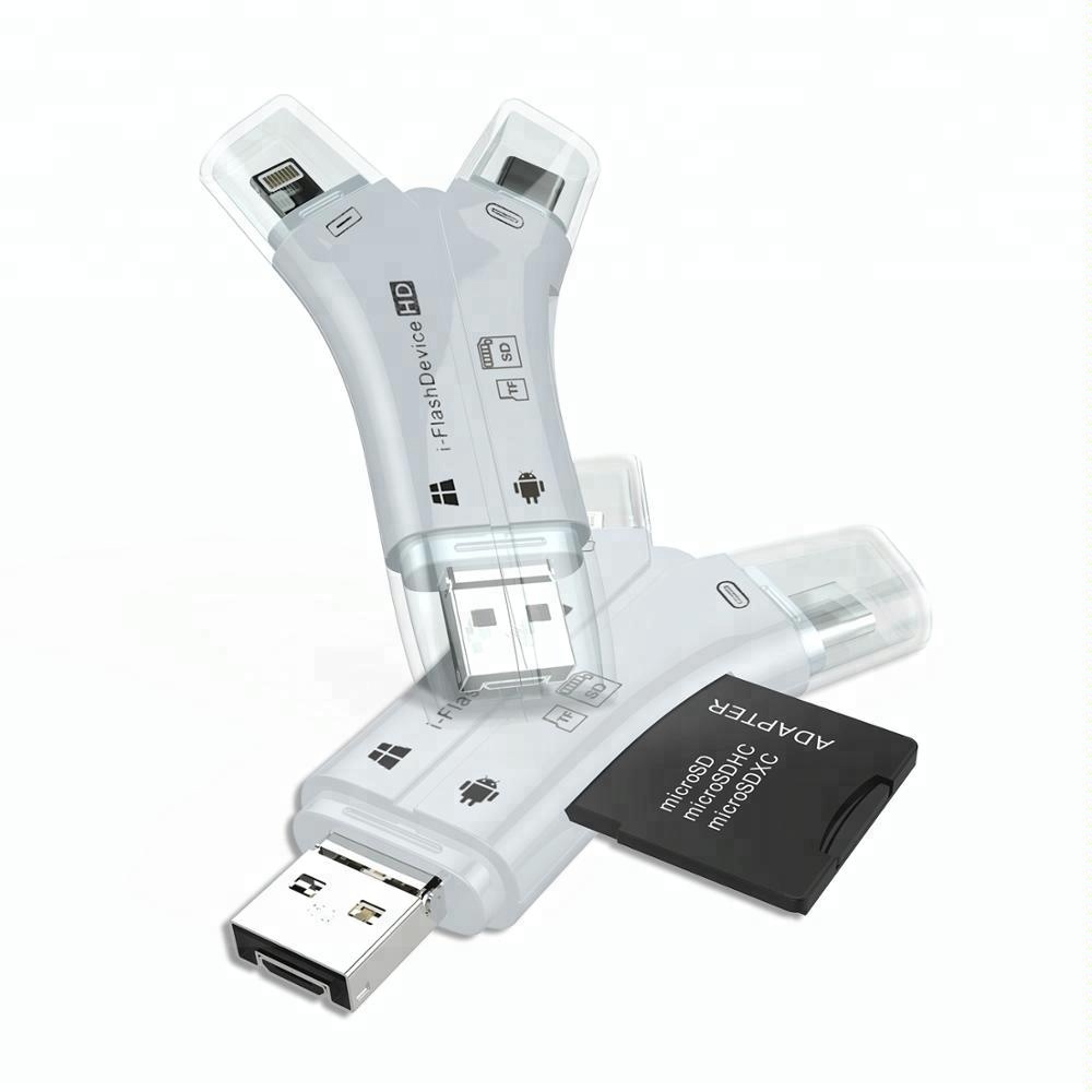 Многофункциональный USB 2,0 Type C Micro USB TF SIM SD кардридер