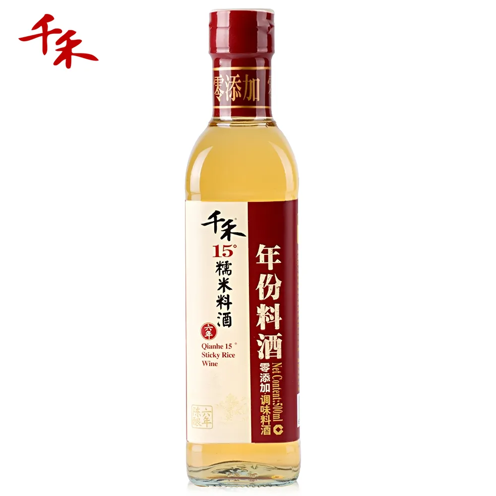 Chinese Rice Wine Sticky Rice Flavor Rice Cooking Wine with High Quality High Grade 15% Alcohol 500ml X12 Glass Bottle 0.5 Kg