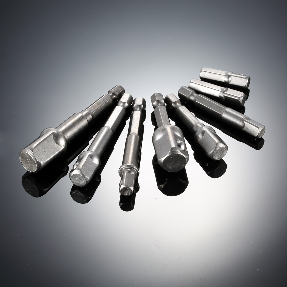 8pcs 1/4 3/8 1/2 Inch Hex Socket Driver Adapters Set Power Drill Extension Bar Bit woodworking tools herramientas