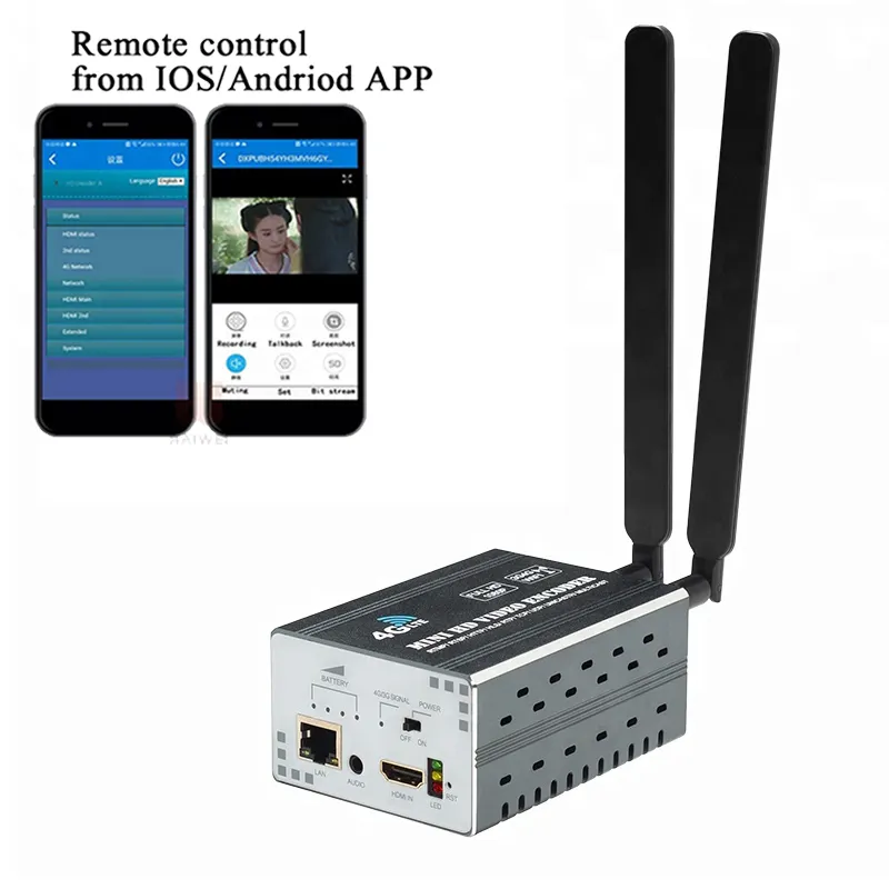 Haiwei H8 H.265/H.264 hevc Lithium battery WiFi 4G live streaming Video hdmi encoder 3G 4G LTE wifi video encoder