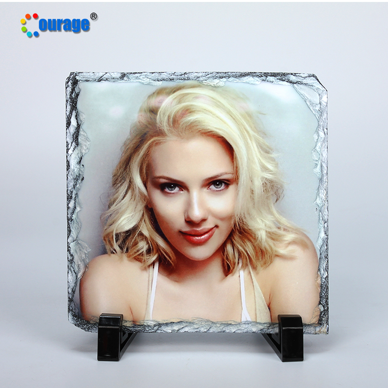 Top quality rock slate picture frame photo sublimation 15*15cm