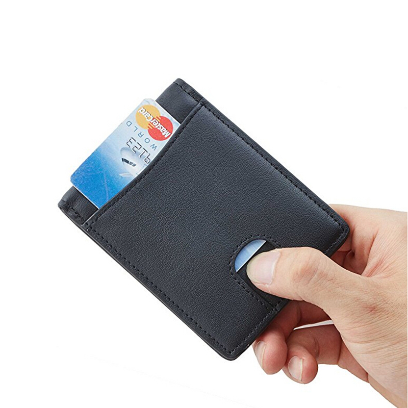 Кошельки для мужчин, оптовая продажа, тонкий двухскладной кошелек из натуральной кожи с блокировкой RFID