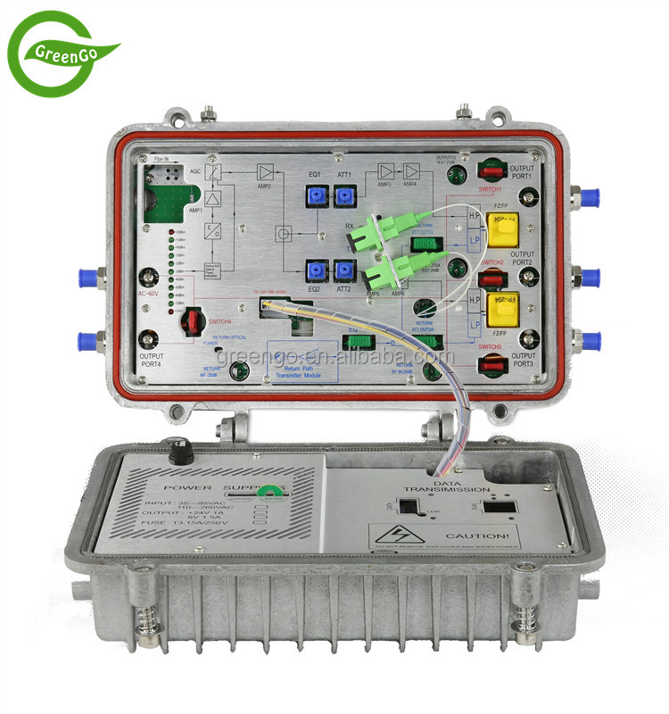 GreenGo GGE-OR719 Открытый CATV 1 ГГц 4 способа оптический приемник с возврата
