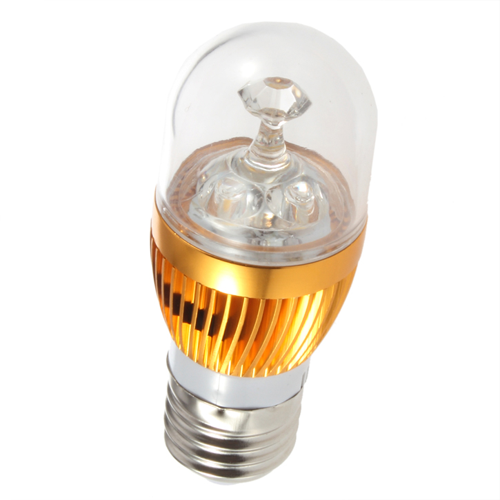 Новый E27 9 Вт 3LED теплый белый свет лампы кристалл источник золото