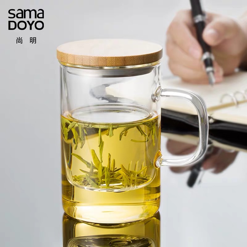 Samadoyo Clear Glass Tea Cups With Glass Filter