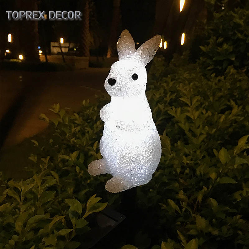 Уличные светодиодные садовые светильники TOPREX DECOR, полюс 35 см, кролик-кролик из ЭВА со светодиодной подсветкой