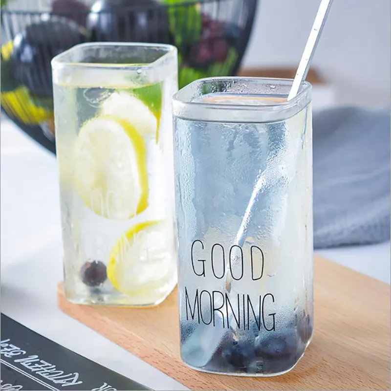 UCHOME Superior Quality Good Morning Breaskfast Borosilicate Glass Milk Cup