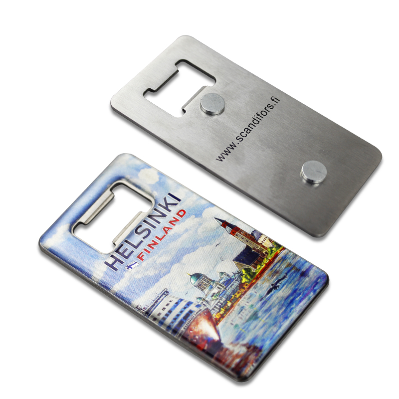 Cheap personalized custom metal fridge magnet logo beer bottle opener with engraved logo