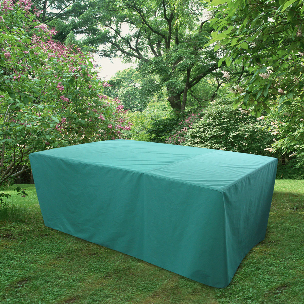 Custom Size Waterproof UV Protective Outdoor Garden Patio Furniture Cover Green Color Rectangular Table Cover