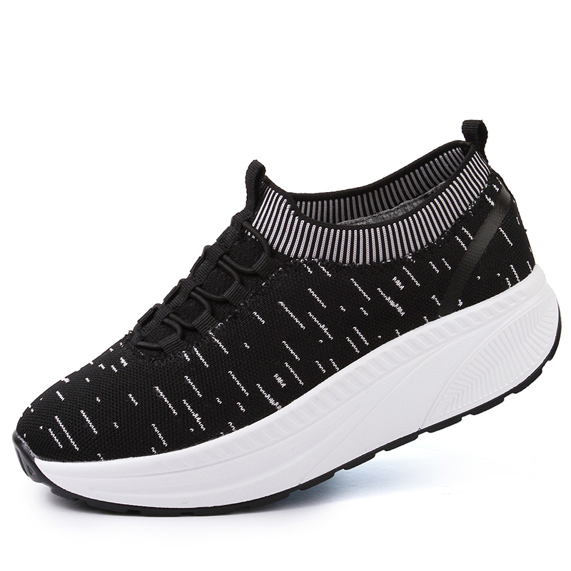 Новинка 2018, туфли на танкетке без застежек с технологией Flyknit, женская повседневная обувь