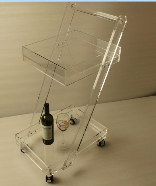 Акрил тележка с колесами отель сервировочная lucite корзину очистить мебель для дома