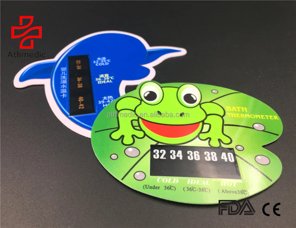 2021 athmetic LCD Температура Рекламные Премии душ Младенческая Детская ванна термометр тест карта полоса стикер