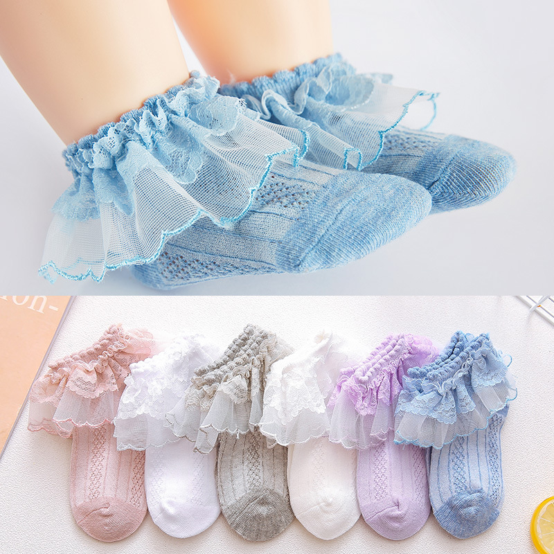 Wholesale Kids Baby Girl Frilly Lace Ankle Socks Newborn Infant Toddlers Little Girl Cute Summer Socks For Girls