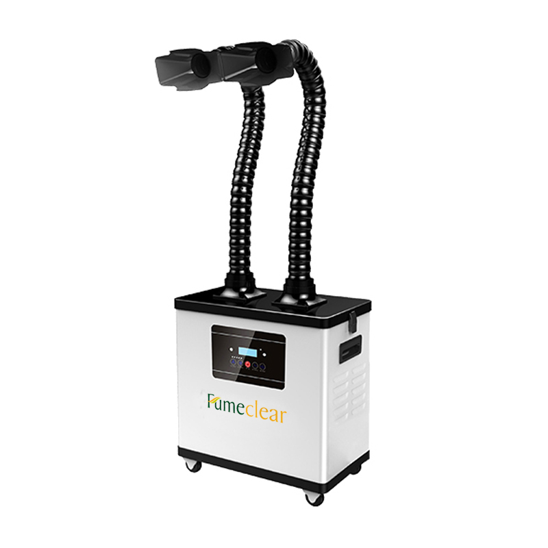 300W Motor 2 suction Arm Air Dust Cleaner beauty salon fume extractor