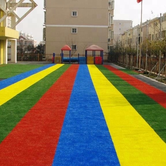 Cheap Price colourful Artificial Grass run truck Plastic Carpet for Outdoor Garden kids play ground