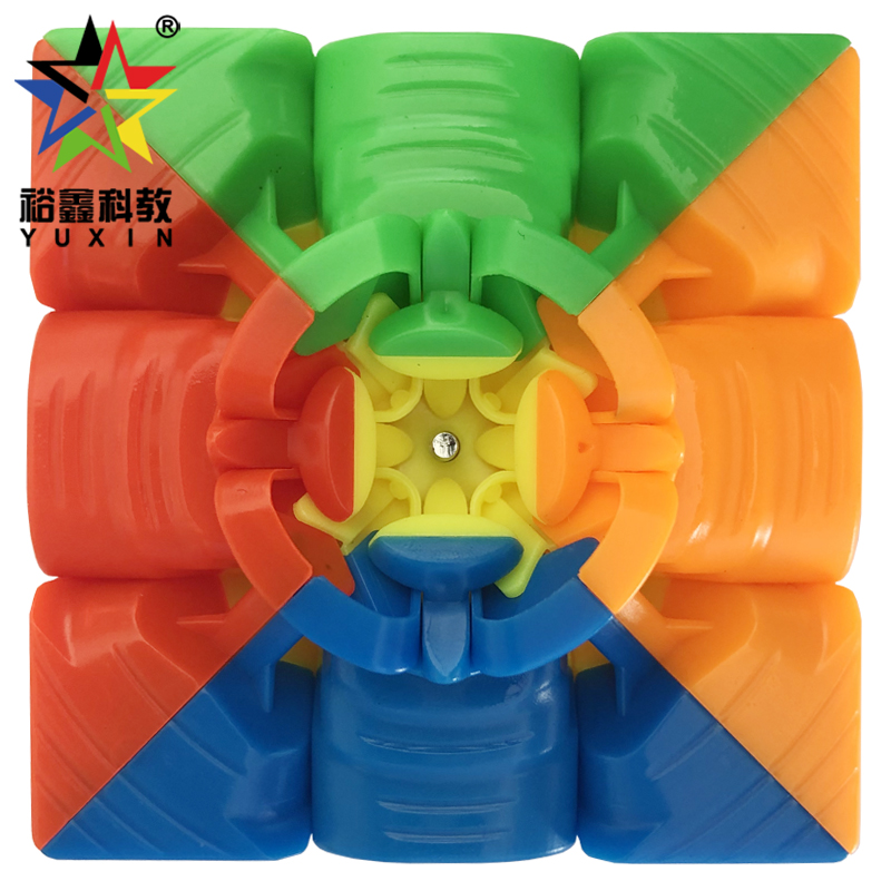 Yuxin 1553 5,55 см 70 г без наклеек Флуоресцентный цвет матовый ABS пластик черный Kylin 3-order Speed Cube