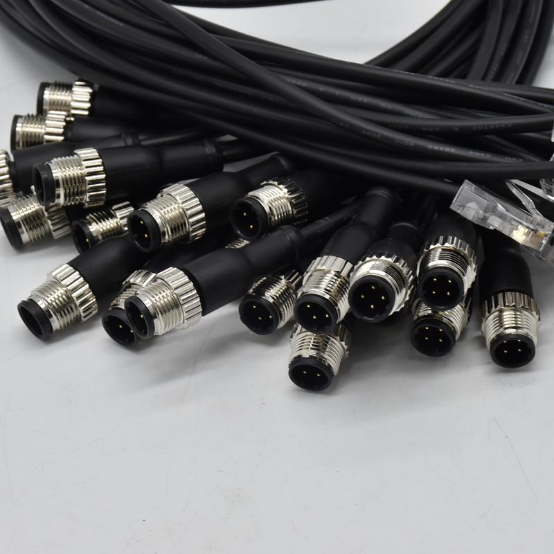 B-код, электрический провод, адаптер в сборе, штекер к RJ45 M12 ethernet-кабелю