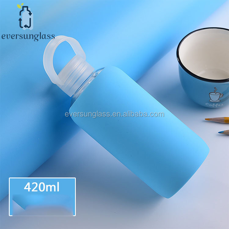420ml Glass Water Bottle With Silicone Sleeve