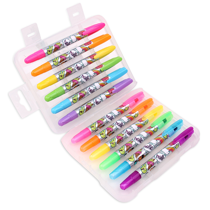 INTERWELL SLW14 New design 12 colours mini coloring pencils wax crayons for children