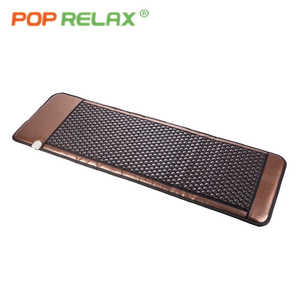 FCC CE Pop relax Nugar round hexagon stone bed mattress best electric far infrared negative ions tourmaline heating mattress