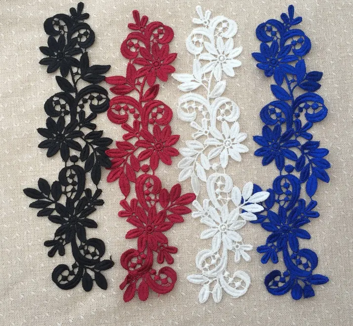 Delicate Flower Embroidery Lace Trim For Wedding Accessory