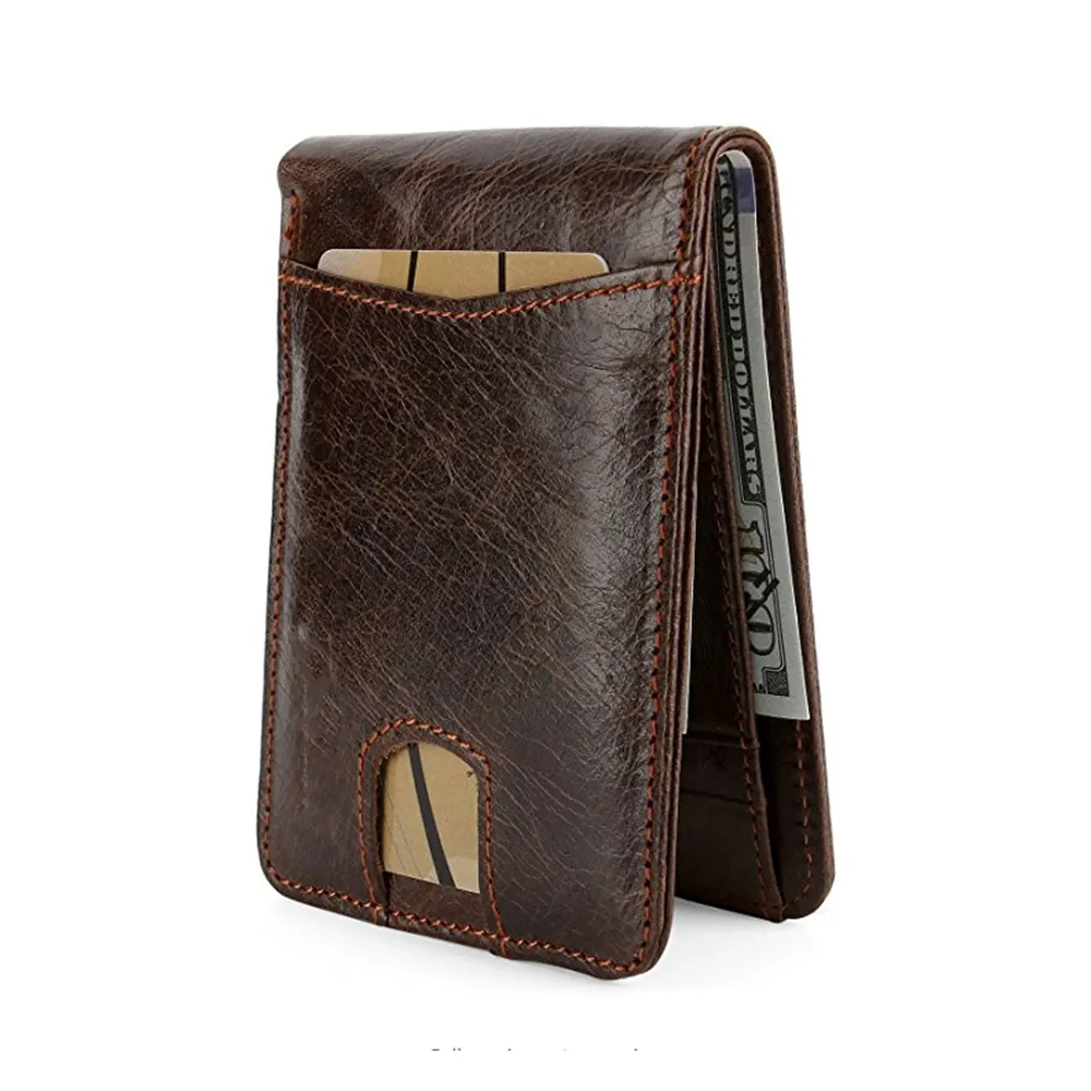 High-End Wallet for Men Genuine Cowhide Leather with RFID Blocking
