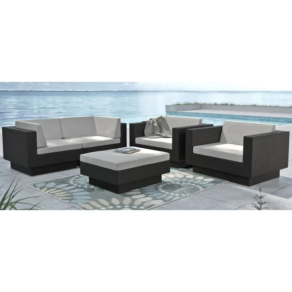 Green all weather outdoor garden synthetic rattan furniture