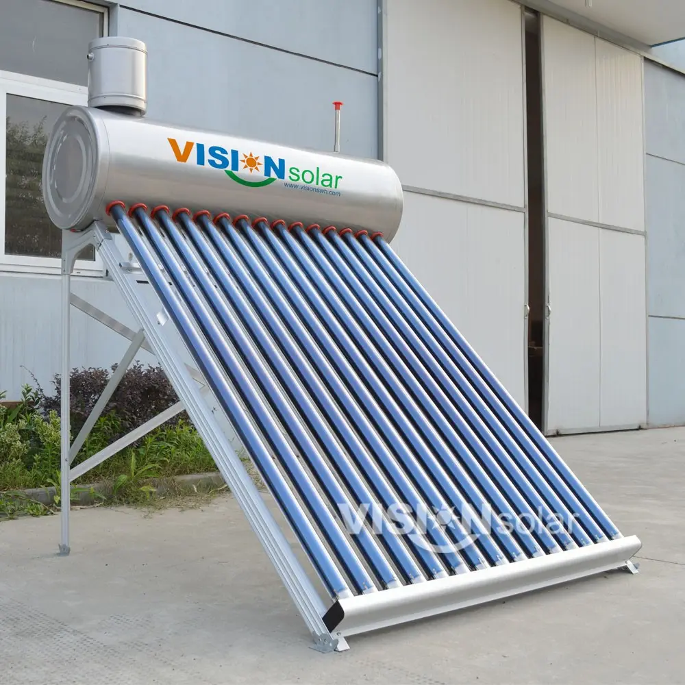 Stainless Steel Unpressurized Solar Water Heater 100L with vacuum tube