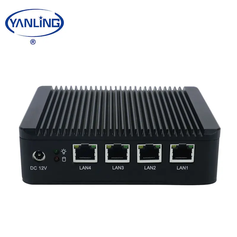 ATOM E3845 VPN server Mini pc quad core fanless pfsense firewall with 4 Lan port router support AES-NI