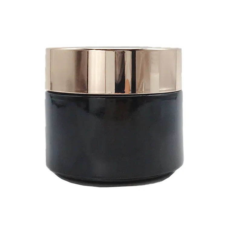 100ml black glass cosmetics jar for face cream and eye cream