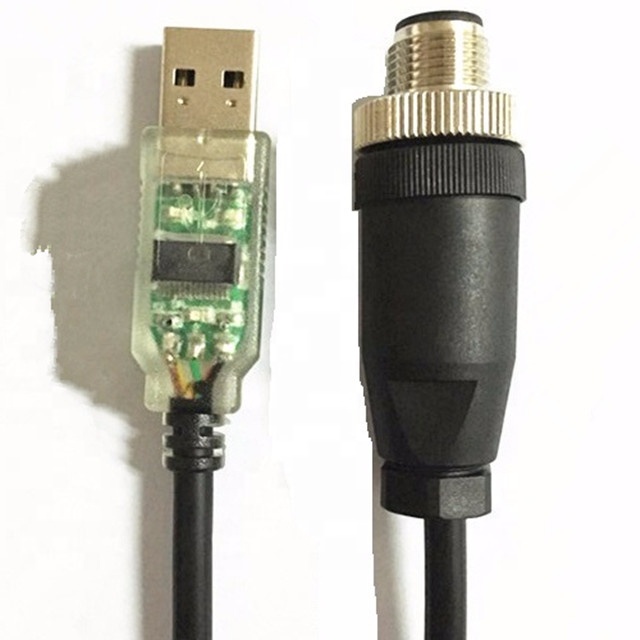 Кабель Ftdi usb rs485 к m8 m12 с последовательным преобразователем RS485 M12 к USB кабелю