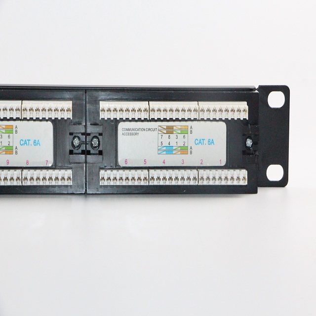 19 дюймов cat6a 24 порта патч-панели нержавеющей стали RJ45 панель