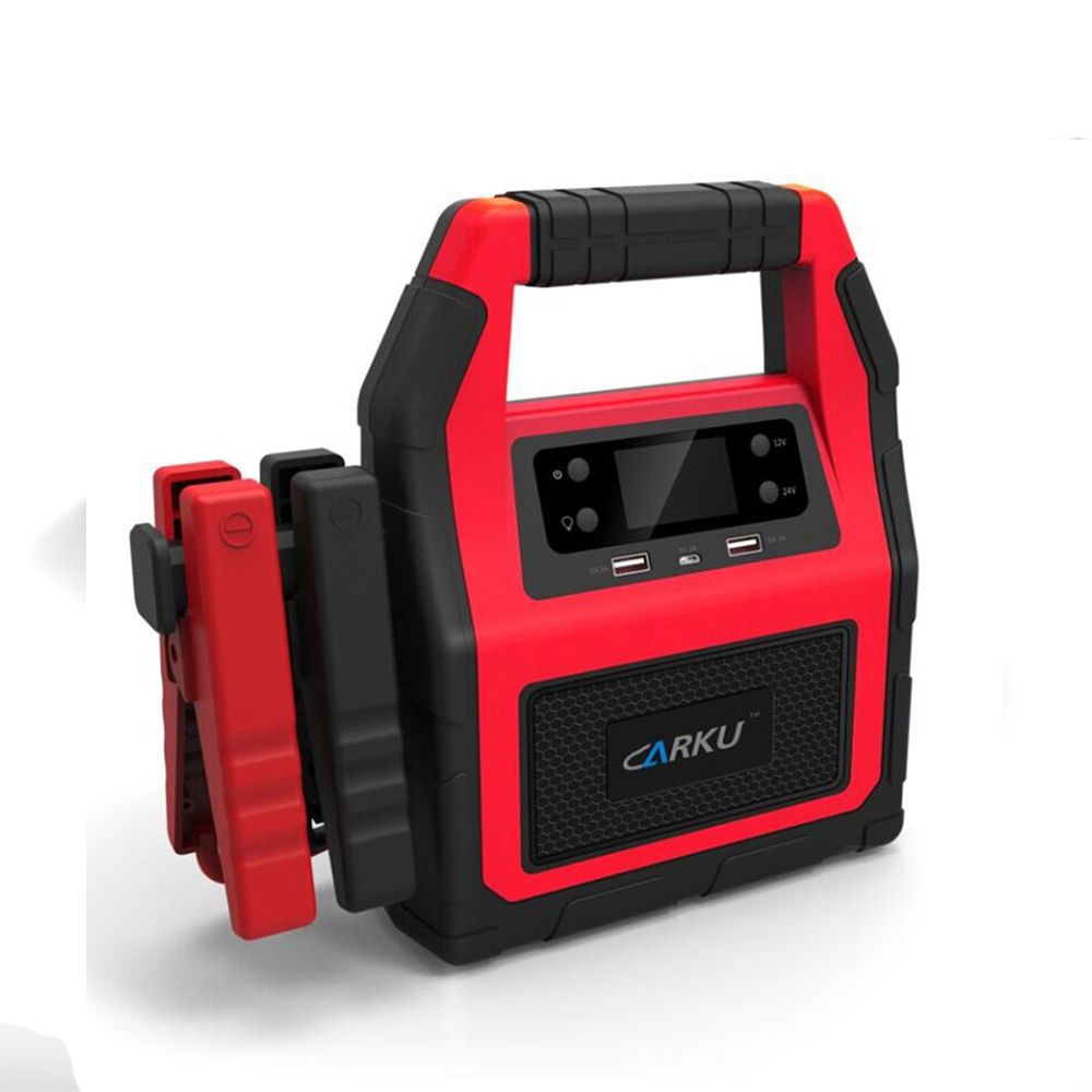 CARKU 45000 мА/ч, 12V/24V heavy duty truck starter аккумулятор пик 1500a с интеллигентая (ый) соединительный кабель