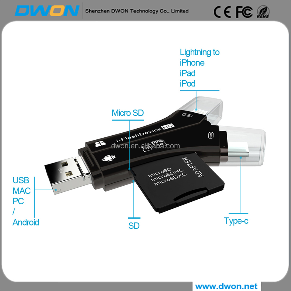 Внешняя память i-FlashDevice HD TF/SD Stick USB Card Reader для iPhone
