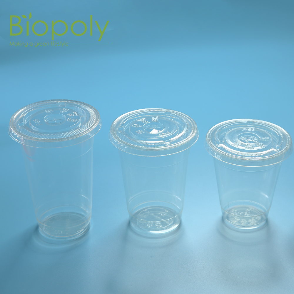 Eco Bio PLA biodegradable transparent cold drinking cup