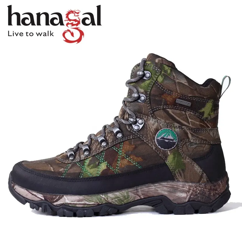 Guangzhou shoe factory men Camouflage Winter Waterproof 8" Insulation Hunting boots hunting equipment