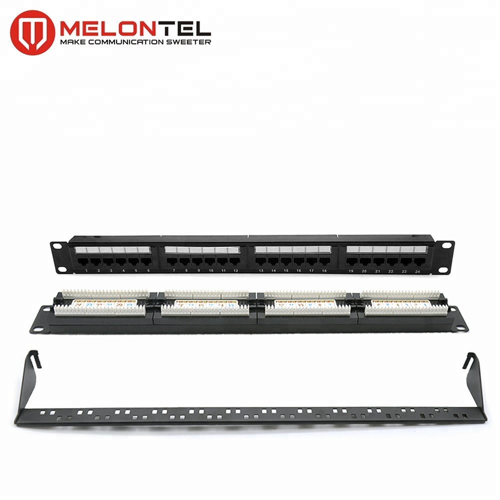 MT-4012 Высокое качество 19 дюймов 1U 24 порта Dual IDC данных CAT6 патч-панель с кабелем менеджер