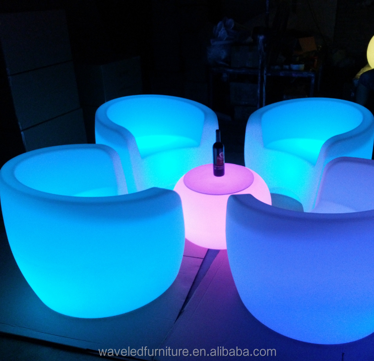 Оптовая продажа, популярный комплект мебели для бара, дивана RGB, клубный светодиодный лаундж