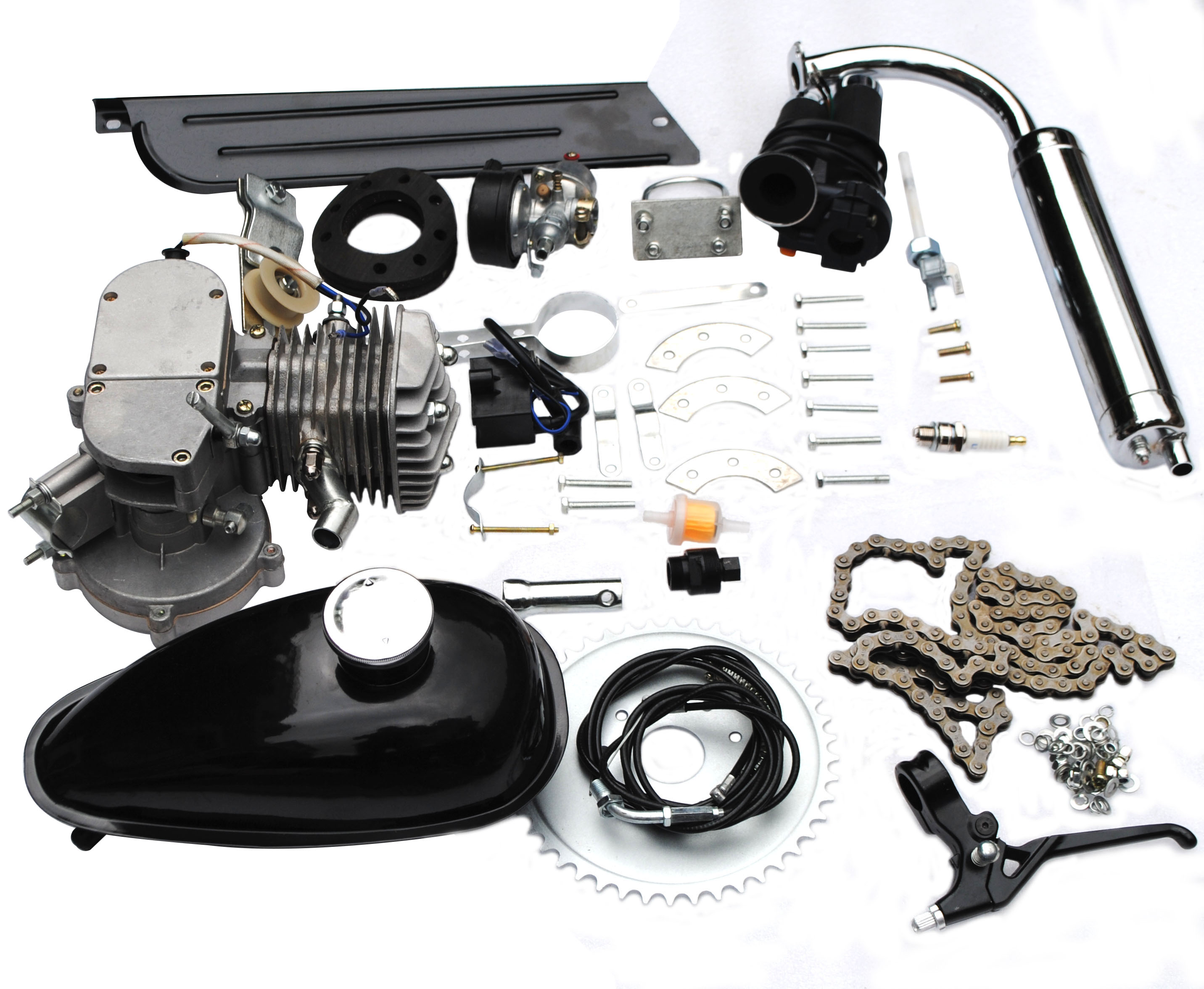 50cc 60CC 80CC 2-х тактный двигатель комплект для велосипеда бензиновый газовый моторизованный клапан 2 велосипедный комплект