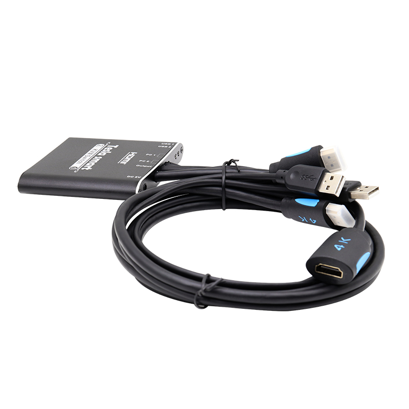 2 порта USB аудио кабель KVM переключатель usb кабель hdmi kvm